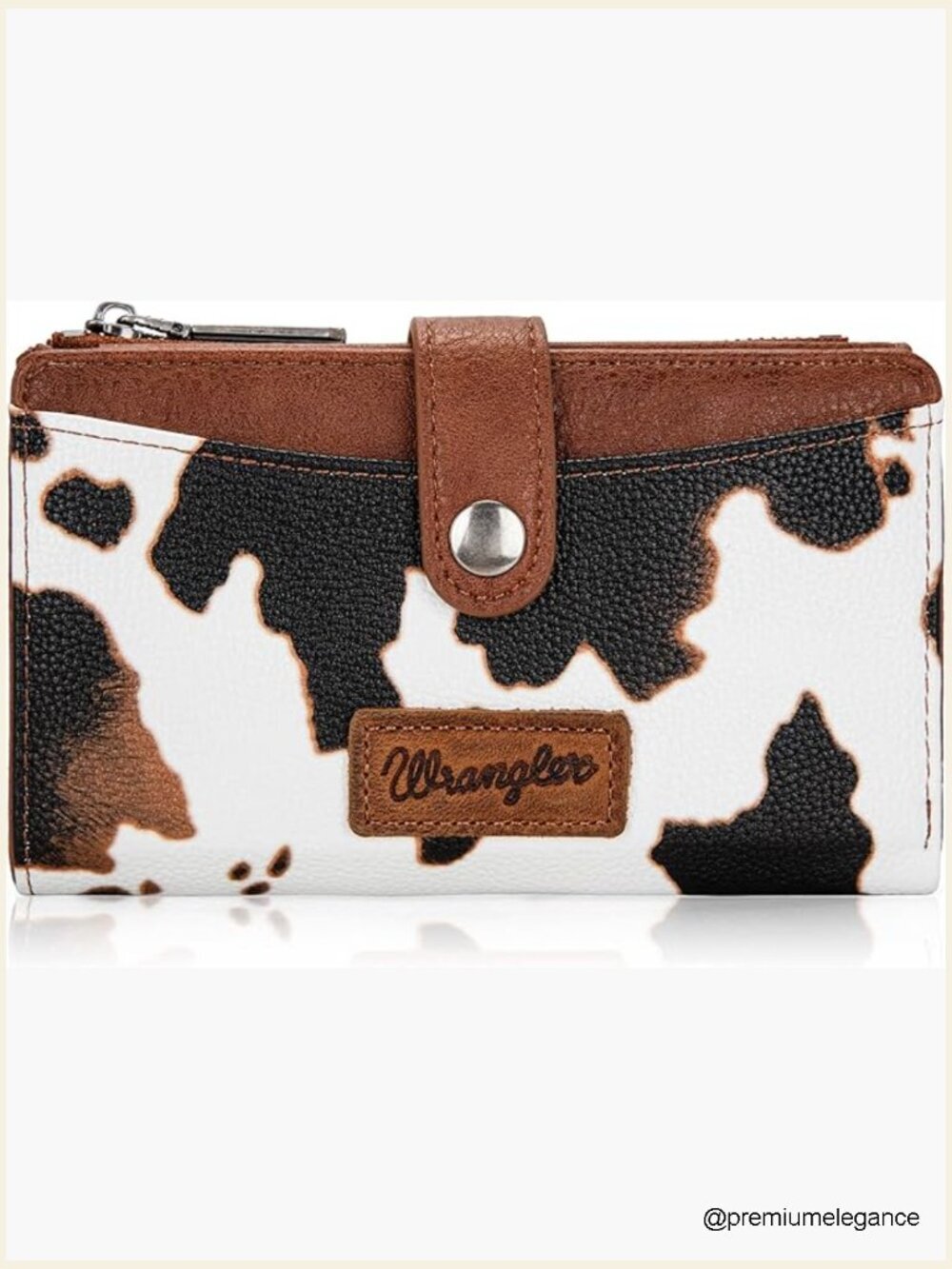 Bifold Wallet with Zipper and ID Window for Women